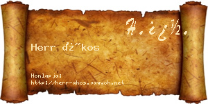 Herr Ákos névjegykártya